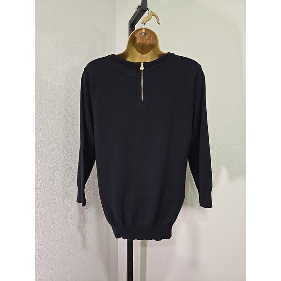 Cynthia Rowley Novelty Bird Black Sweater Womens Medium Cozy Pullover Naturecore - Picture 4 of 7